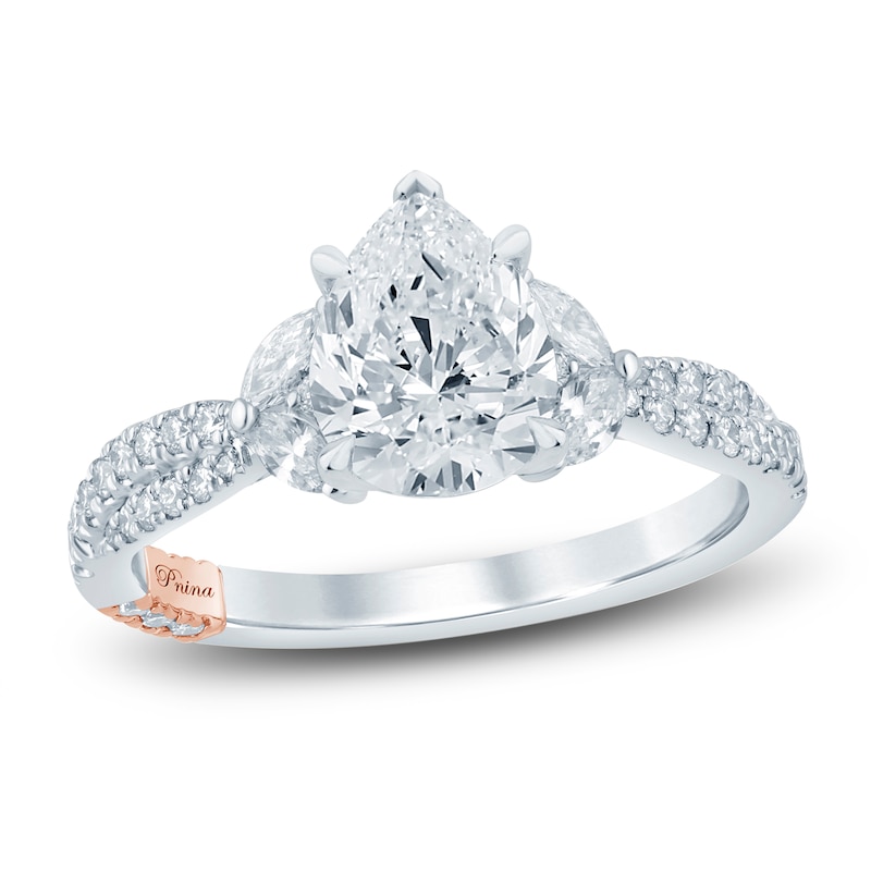 Pnina Tornai Lab-Created Pear-Shaped Diamond Engagement Ring 2 ct tw 14K White Gold