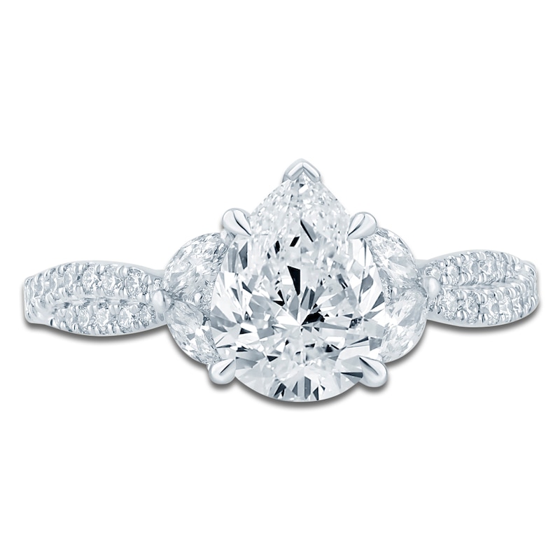 Main Image 3 of Pnina Tornai Lab-Grown Pear-Shaped Diamond Engagement Ring 2 ct tw 14K White Gold