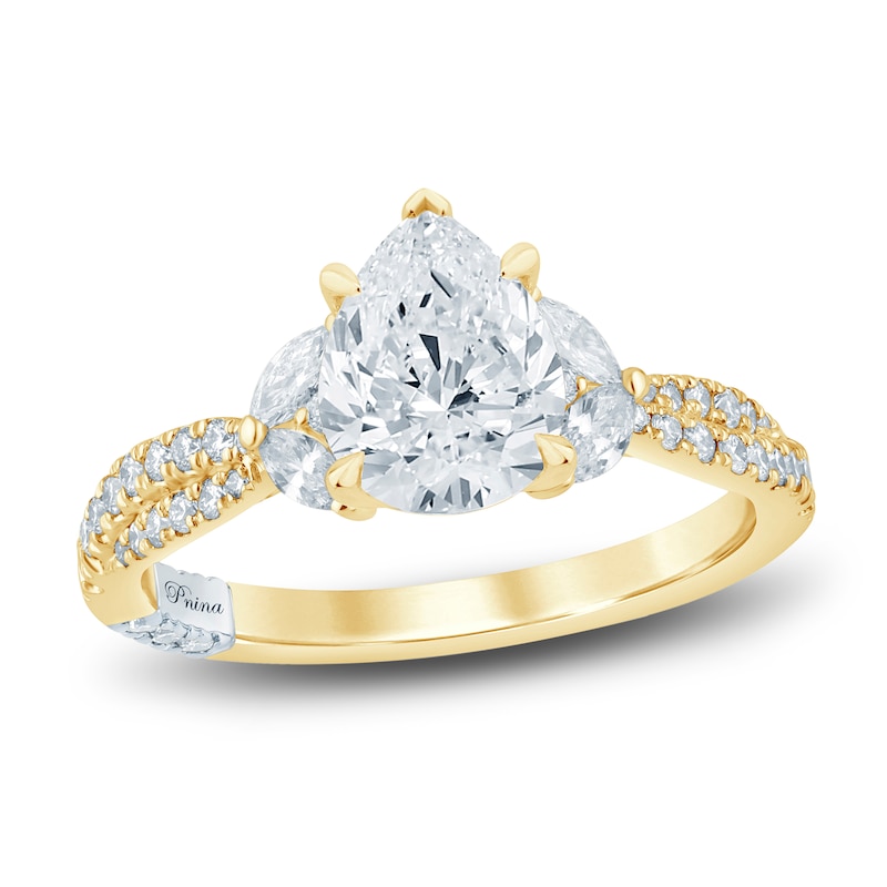 Main Image 1 of Pnina Tornai Lab-Grown Pear-Shaped Diamond Engagement Ring 2 ct tw 14K Yellow Gold