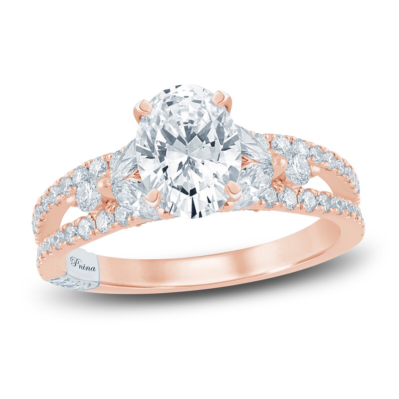 Main Image 1 of Pnina Tornai Lab-Grown Oval-Cut  Diamond Engagement Ring 2-1/4 ct tw 14K Rose Gold