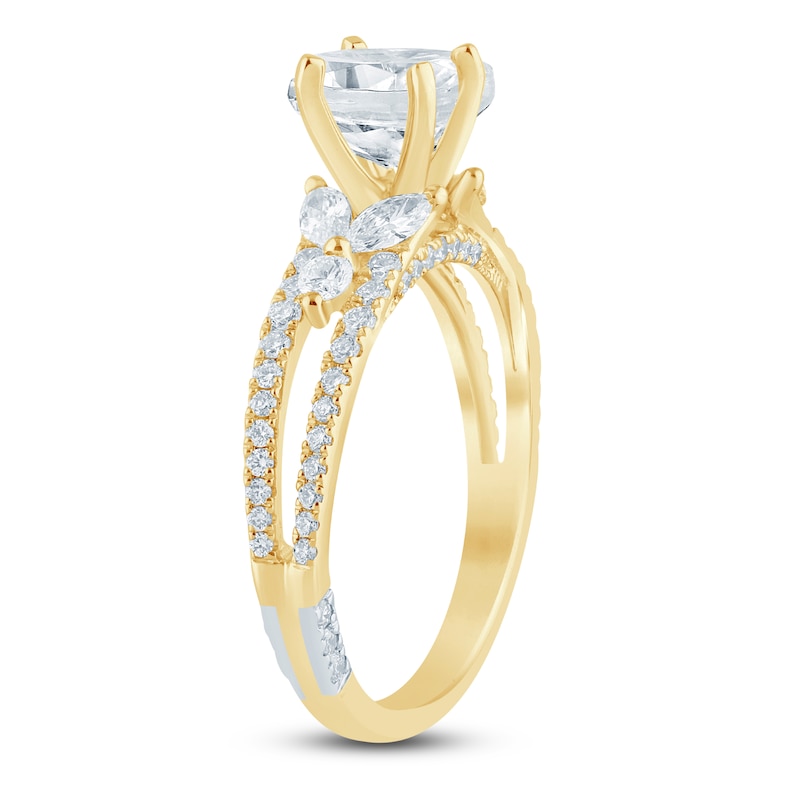 Pnina Tornai Lab-Created Oval-Cut Diamond Engagement Ring 2-1/4 ct tw 14K Yellow Gold