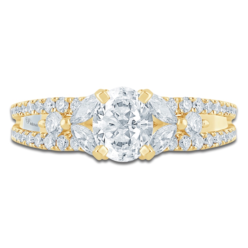 Pnina Tornai Lab-Created Oval-Cut Diamond Engagement Ring 2-1/4 ct tw 14K Yellow Gold