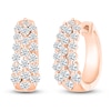 Thumbnail Image 2 of Diamond Three-Row Hoop Earrings 1 ct tw 10K Rose Gold