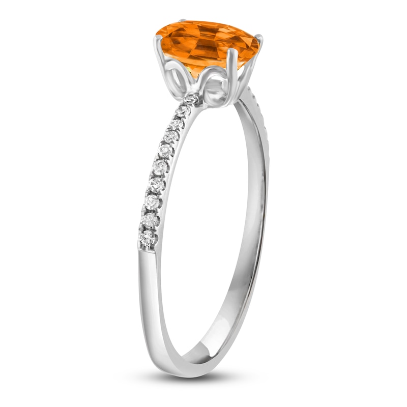 Main Image 2 of LALI Jewels Oval-Cut Natural Citrine & Diamond Engagement Ring 1/10 ct tw 14K White Gold