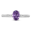 Thumbnail Image 2 of LALI Jewels Oval-Cut Natural Amethyst & Diamond Engagement Ring 1/10 ct tw 14K White Gold