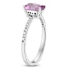 Thumbnail Image 2 of LALI Jewels Natural Octagon-Cut Light Amethyst & Diamond Engagement Ring 1/10 ct tw 14K White Gold