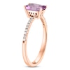 Thumbnail Image 2 of LALI Jewels Octagon-Cut Natural Light Amethyst & Diamond Engagement Ring 1/10 ct tw 14K Rose Gold