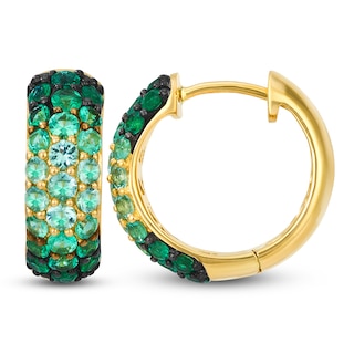 Le Vian Emerald Ombré Hoop Earrings 14K Honey Gold