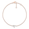 Thumbnail Image 1 of Diamond Initial A Bracelet 1/20 ct tw 10K Rose Gold 7.5"