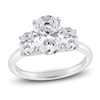 Thumbnail Image 1 of Oval-Cut Lab-Grown Diamond Three-Stone Engagement Ring 3 ct tw 14K White Gold