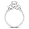 Thumbnail Image 2 of Oval-Cut Lab-Grown Diamond Three-Stone Engagement Ring 3 ct tw 14K White Gold