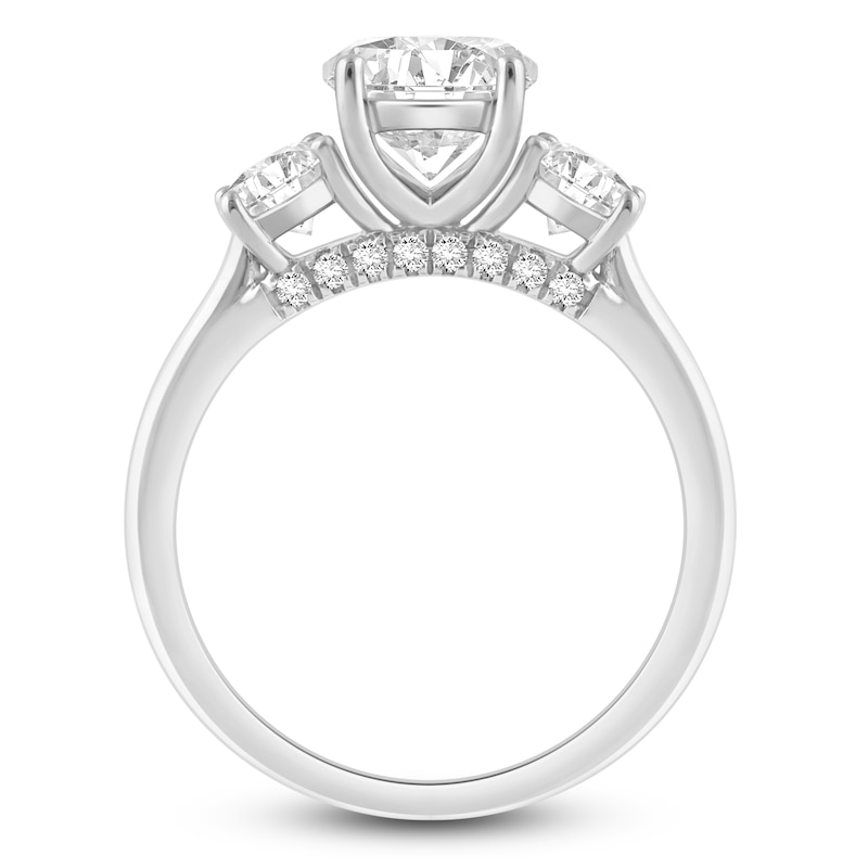 Main Image 2 of Oval-Cut Lab-Grown Diamond Three-Stone Engagement Ring 3 ct tw 14K White Gold
