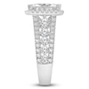 Thumbnail Image 3 of Radiant-Cut Lab-Grown Diamond Halo Engagement Ring 4-1/2 ct tw 14K White Gold