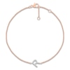 Thumbnail Image 1 of Diamond Initial R Bracelet 1/15 ct tw 10K Rose Gold 7.5"