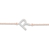 Thumbnail Image 2 of Diamond Initial R Bracelet 1/15 ct tw 10K Rose Gold 7.5"
