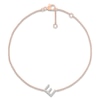Thumbnail Image 1 of Diamond Initial E Bracelet 1/15 ct tw 10K Rose Gold 7.5"