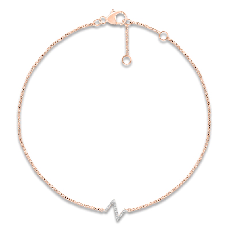 Main Image 1 of Diamond Initial Z Bracelet 1/15 ct tw 10K Rose Gold 7.5"