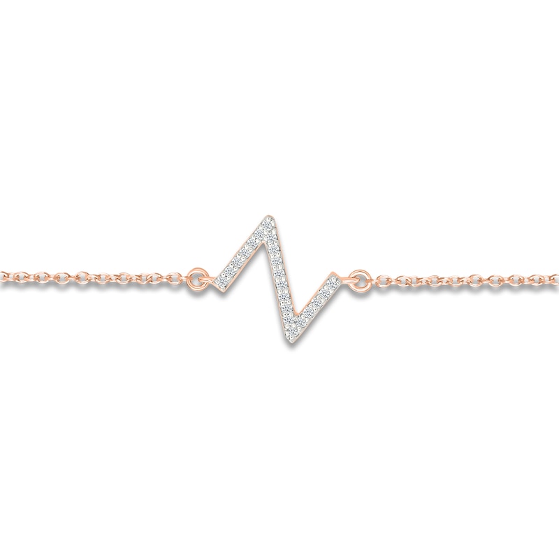 Main Image 2 of Diamond Initial Z Bracelet 1/15 ct tw 10K Rose Gold 7.5"