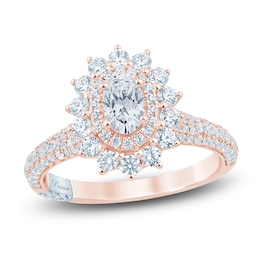 Pnina Tornai Oval-Cut Diamond Starburst Halo Engagement Ring 1-1/2 ct tw 14K Rose Gold