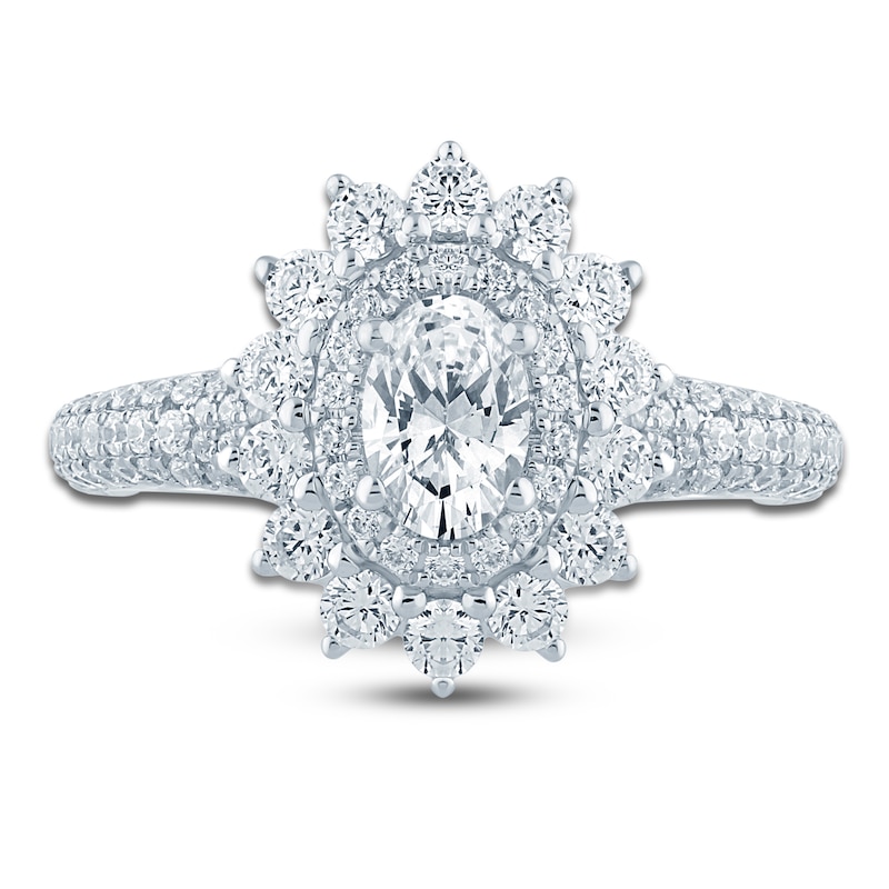 Main Image 3 of Pnina Tornai Oval-Cut Diamond Starburst Halo Engagement Ring 1-1/2 ct tw 14K White Gold