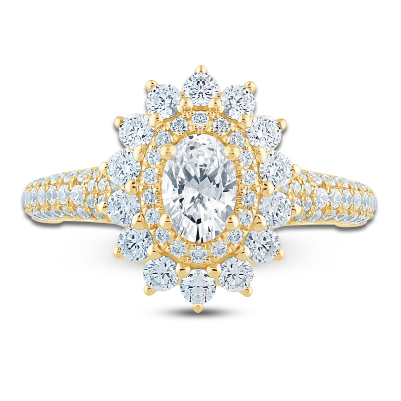 Main Image 3 of Pnina Tornai Oval-Cut Diamond Starburst Halo Engagement Ring 1-1/2 ct tw 14K Yellow Gold