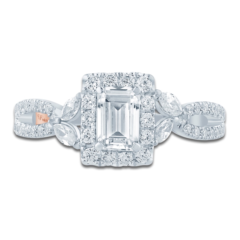 Main Image 3 of Pnina Tornai Emerald-Cut Diamond Halo Engagement Ring 1 ct tw 14K White Gold