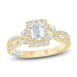 Pnina Tornai Emerald-Cut Diamond Halo Engagement Ring 1 ct tw 14K Yellow Gold