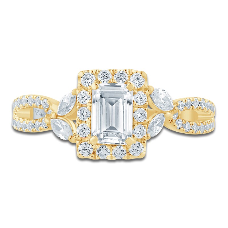 Main Image 3 of Pnina Tornai Emerald-Cut Diamond Halo Engagement Ring 1 ct tw 14K Yellow Gold