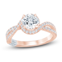 Pnina Tornai Round-Cut Lab-Grown Diamond Engagement Ring 1-1/2 ct tw 14K Rose Gold