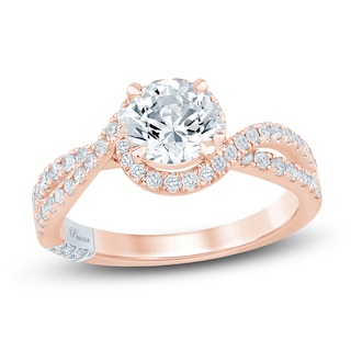 Pnina Tornai Round-Cut Lab-Grown Diamond Engagement Ring 1-1/2 ct tw 14K Rose Gold