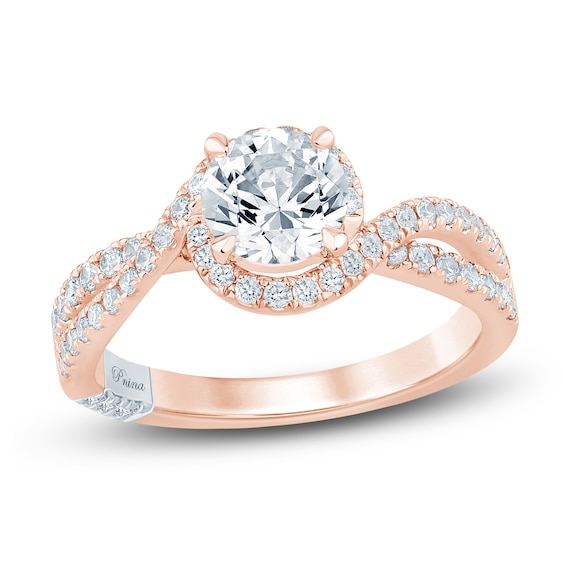 Pnina Tornai Round-Cut Lab-Grown Diamond Engagement Ring 1-1/2 ct tw 14K Rose Gold