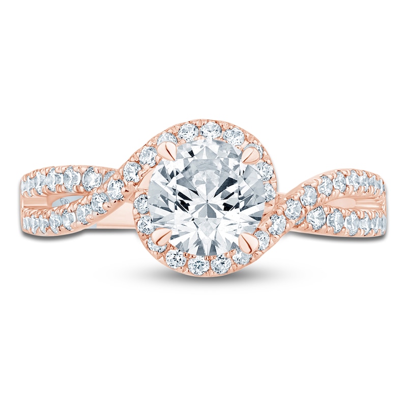 Main Image 3 of Pnina Tornai Round-Cut Lab-Grown Diamond Engagement Ring 1-1/2 ct tw 14K Rose Gold