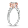 Thumbnail Image 2 of Brilliant Moments Multi-Diamond Cushion Halo Engagement Ring 1/2 ct tw 14K Two-Tone Gold