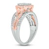 Thumbnail Image 2 of Brilliant Moments Multi-Diamond Cushion-Shaped Halo Engagement Ring 1 ct tw 14K Two-Tone Gold