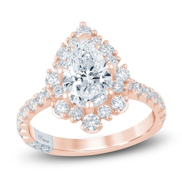 Pnina Tornai Lab-Grown Diamond Pear-Shaped Halo Engagement Ring 2-1/2 ct tw 14K Rose Gold