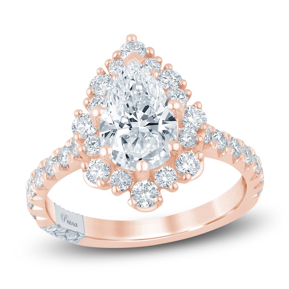 Pnina Tornai Lab-Grown Diamond Pear-Shaped Halo Engagement Ring 2-1/2 ct tw 14K Rose Gold