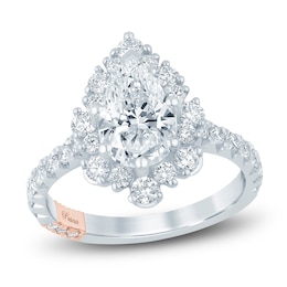 Pnina Tornai Lab-Grown Diamond Pear-Shaped Halo Engagement Ring 2-1/2 ct tw 14K White Gold