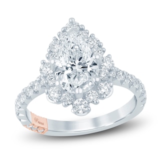Pnina Tornai Lab-Grown Diamond Pear-Shaped Halo Engagement Ring 2-1/2 ct tw 14K White Gold