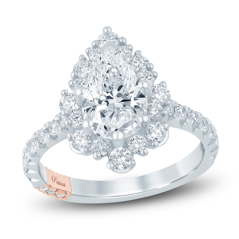 Main Image 1 of Pnina Tornai Lab-Grown Diamond Pear-Shaped Halo Engagement Ring 2-1/2 ct tw 14K White Gold