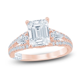Pnina Tornai Lab-Grown Diamond Emerald-Cut Engagement Ring 3 ct tw 14K Rose Gold