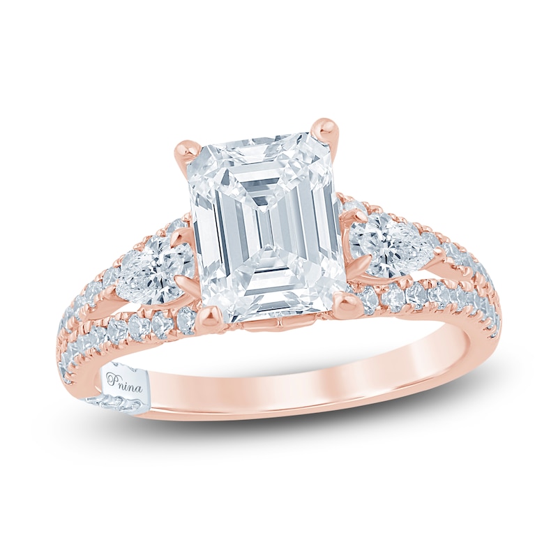 Main Image 1 of Pnina Tornai Lab-Grown Diamond Emerald-Cut Engagement Ring 3 ct tw 14K Rose Gold