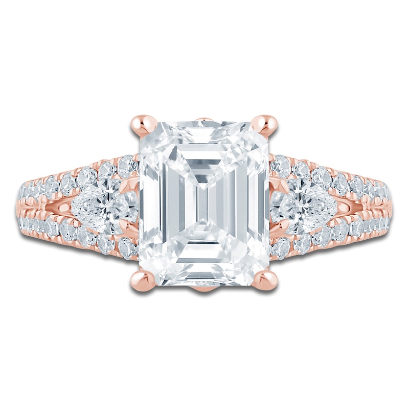 Main Image 3 of Pnina Tornai Lab-Grown Diamond Emerald-Cut Engagement Ring 3 ct tw 14K Rose Gold