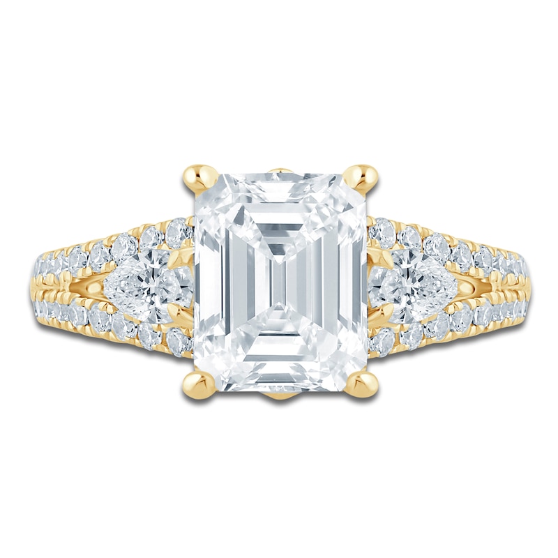 Main Image 3 of Pnina Tornai Lab-Grown Diamond Emerald-Cut Engagement Ring 3 ct tw 14K Yellow Gold