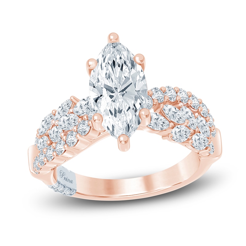 Main Image 1 of Pnina Tornai Lab-Grown Diamond Marquise-Cut Engagement Ring 3 ct tw 14K Rose Gold