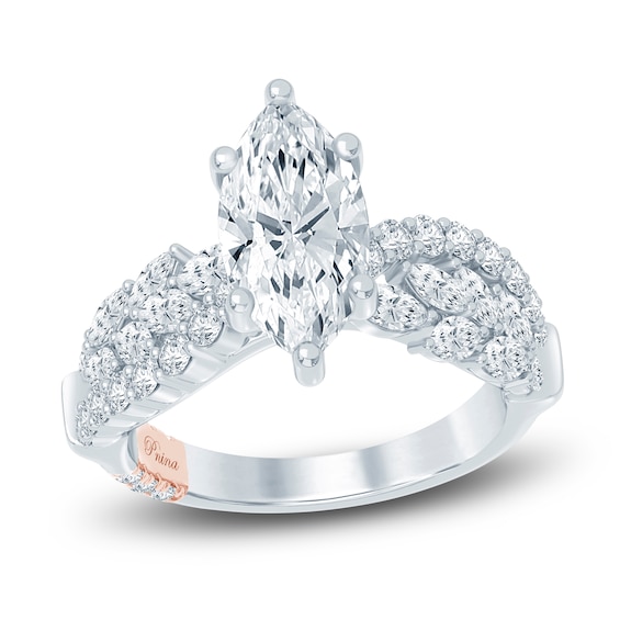 Pnina Tornai Lab-Grown Diamond Marquise-Cut Engagement Ring 3 ct tw 14K White Gold