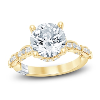 Pnina Tornai Lab-Grown Diamond Round-Cut Engagement Ring 4-3/8 ct tw 14K Yellow Gold