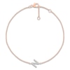 Thumbnail Image 1 of Diamond Initial N Bracelet 1/15 ct tw 10K Rose Gold 7.5"