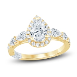 Pnina Tornai Pear-Shaped Lab-Grown Engagement Ring 2 ct tw 14K Yellow Gold