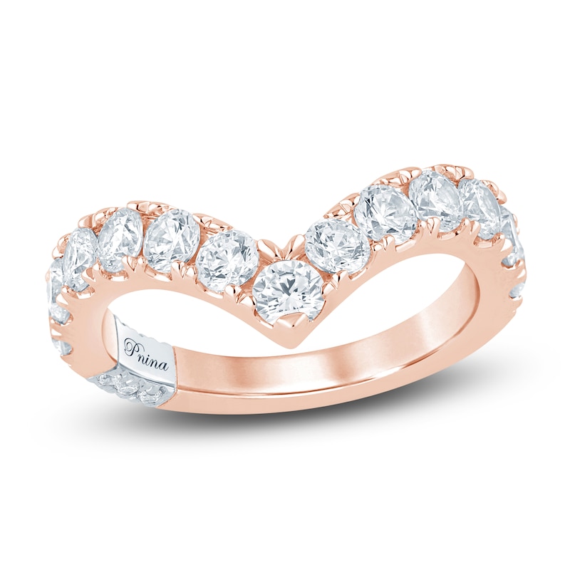 Main Image 1 of Pnina Tornai Lab-Grown Diamond Chevron Anniversary Band 1-1/2 ct tw Round 14K Rose Gold