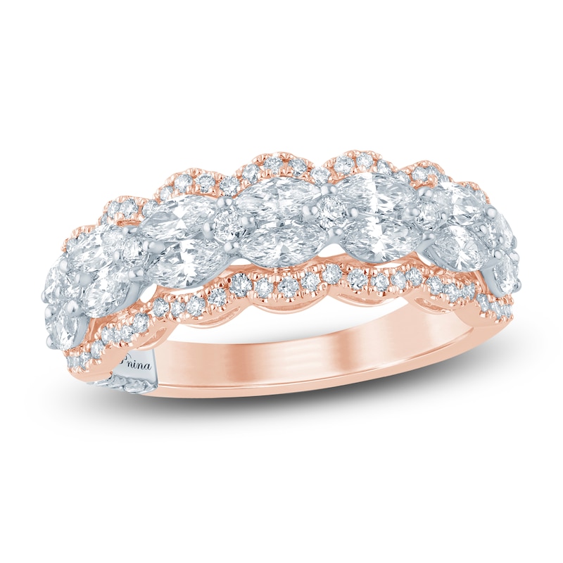 Main Image 1 of Pnina Tornai Marquise & Round-Cut Lab-Grown Diamond Anniversary Ring 1-1/2 ct tw 14K Two-Tone Gold